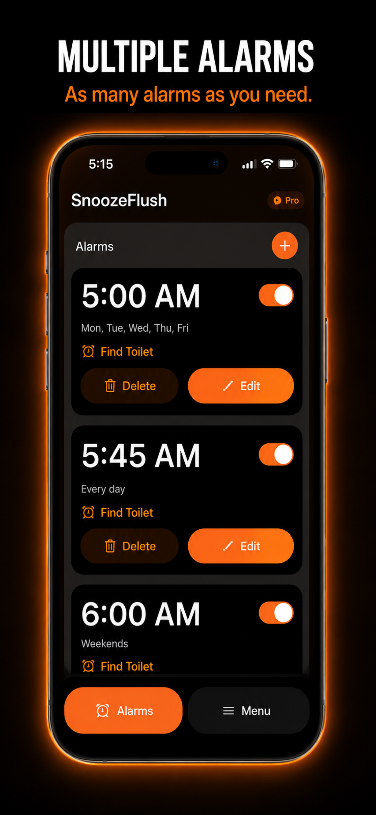 SnoozeFlush alarm ringing screaming at heavy snoozer